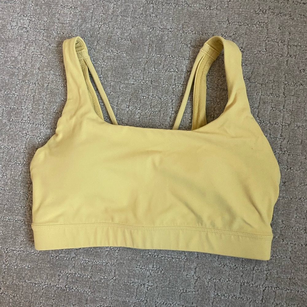 Athleta yellow exhale bra A/B cup ECU